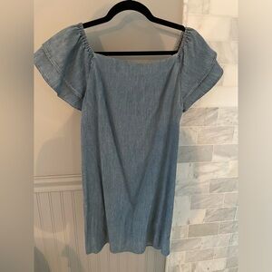Alice & Olive ruffle denim mini dress size S